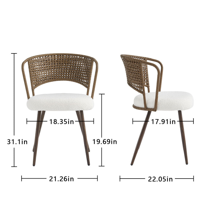 Farmhouse Style Wicker Dining Chair