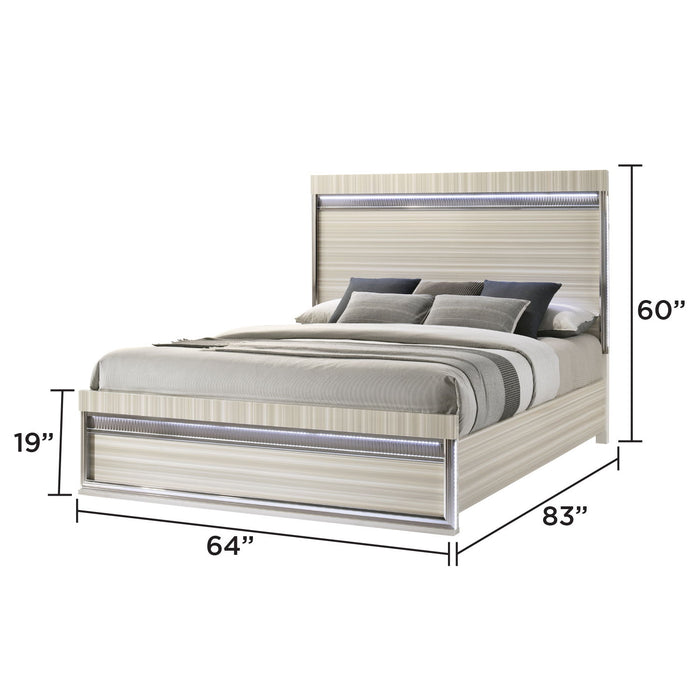 Leonor - Bed With LED Headboard And Footboard