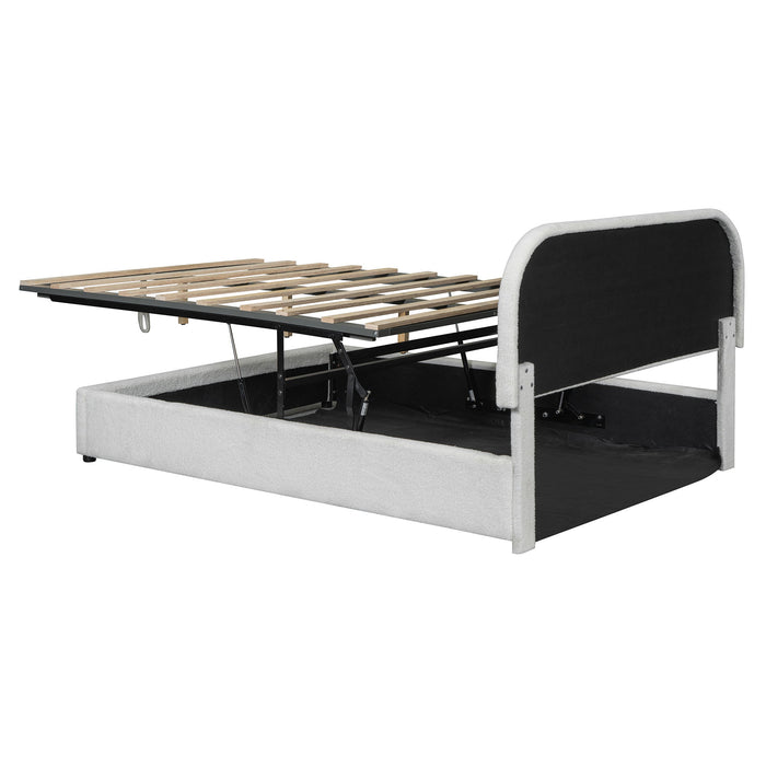 Upholstered Platform Bed With Hydraulic Storage System