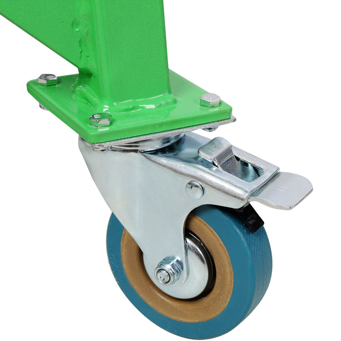 Hydraulic Motorcycle Scissor Jack Lift With Foot Step And Wheels For Dirt Bikes - Black / Green