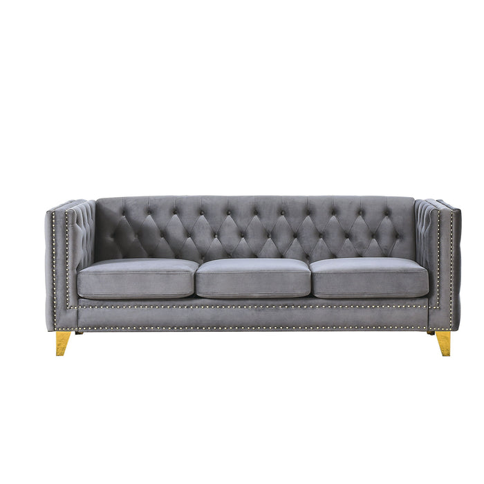 Modern Sofa With Button Tufting, Upholstered Couch For Living Room