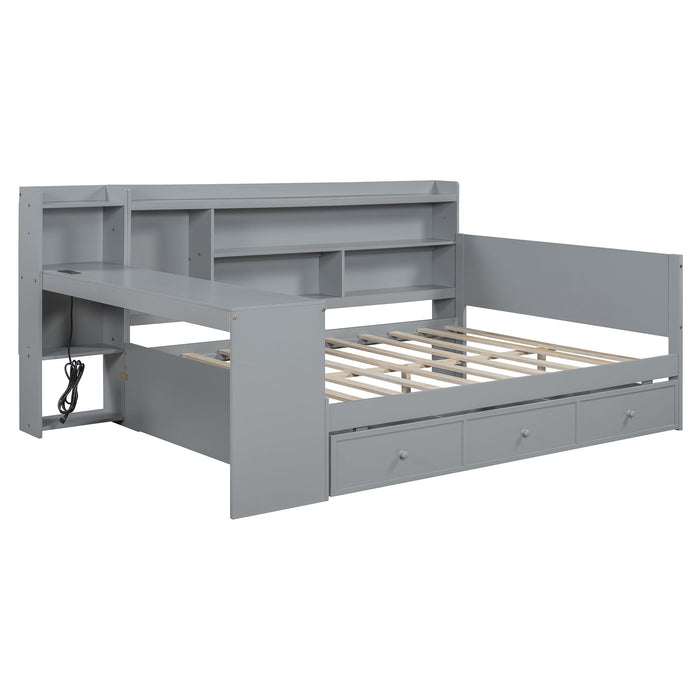 Daybed With 3 Drawers USB Ports And Desk