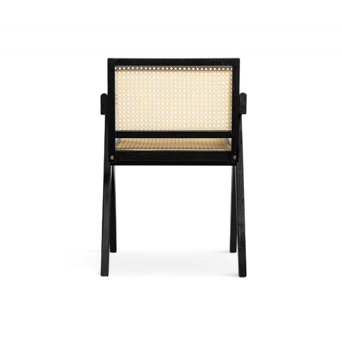 Chandigarh Arm Dining Chair With Natural Cane Design (Set of 2)