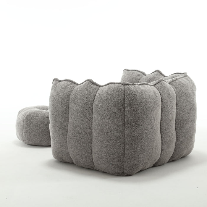 Soft Chenille Bean Bag Chair With High Resilient Foam