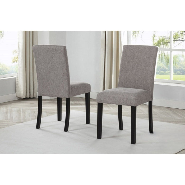 Upholstered Dining Room Kitchen Side Chairs (Set of 2) - Black / Gray