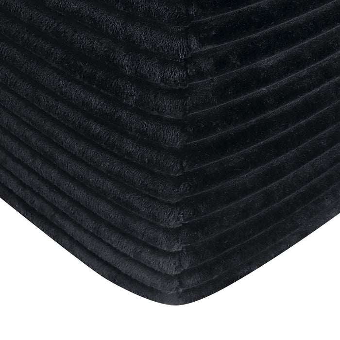 Convertible Chaise Lounge Chair & Wide Armrest & Throw Pillows - Black