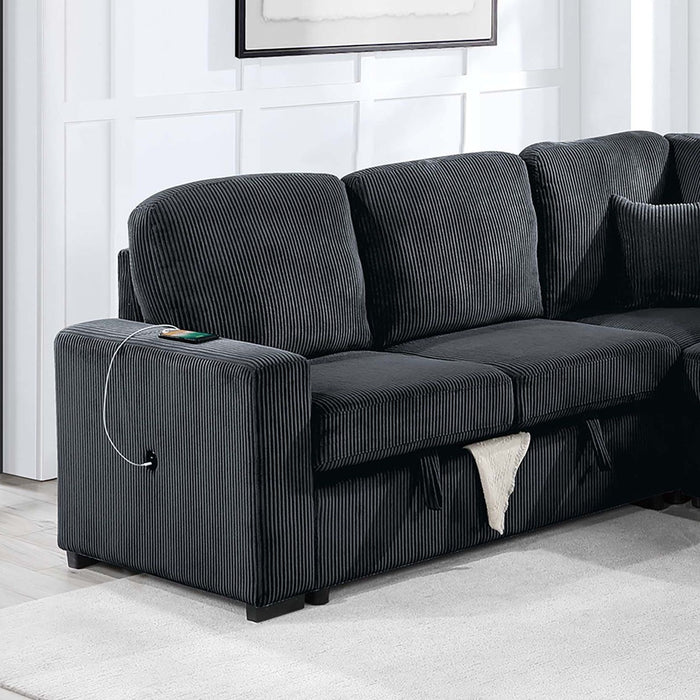 Modern Design Convertible Sectional Storage Bed With USB Port