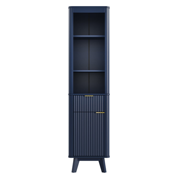 Tall Bathroom Storage Cabinet With Adjustable Shelves And 1 Drawer & Door