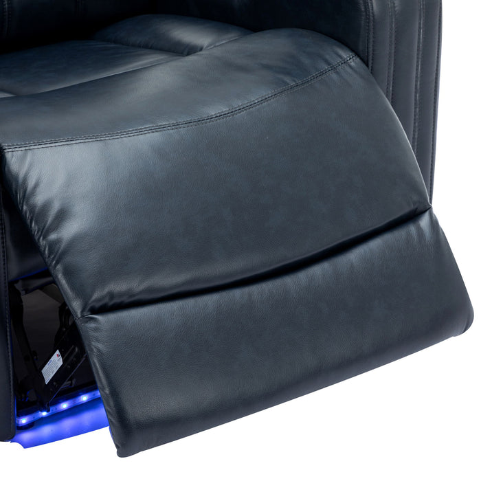 Power Recliner Theater Chair With Cooling Cup Holder, Bluetooth Speaker, LED Lights, USB Ports