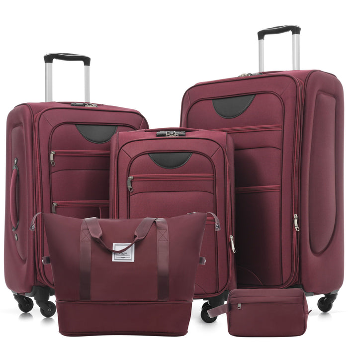 Softside Luggage Expandable Set With Duffel Bag Upright Spinner