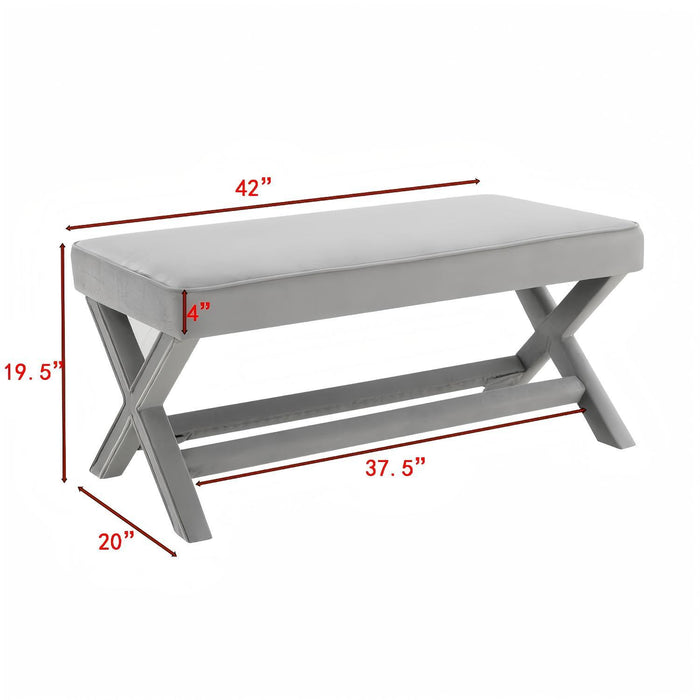 Comfort Double Bench Upholstered With X Crossed Legs