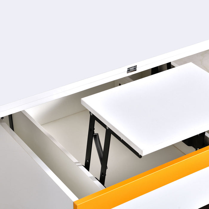 Lift Top Coffee Table With 4 Storage Stools