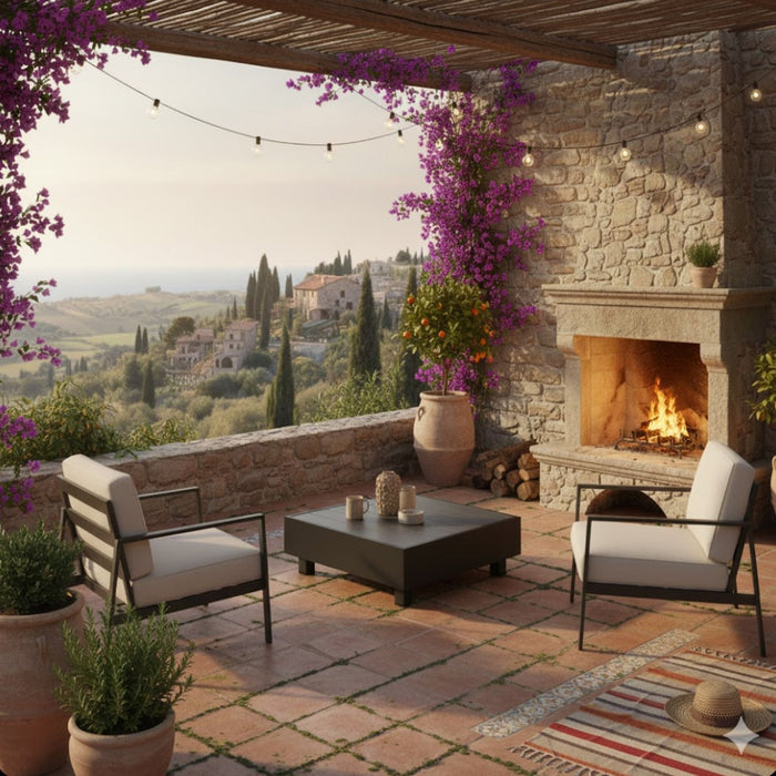 Square Slatted Patio Coffee Table With Rust Resistant Accents - Gray