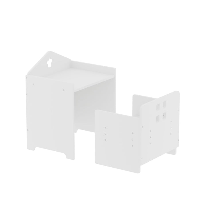 Montessori Weaning Table And Chair Set, Toddler Table With Adjustable Height - White