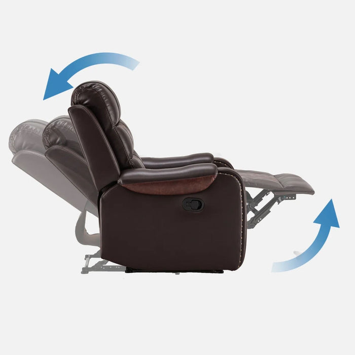 Heated Massage Recliner With Remote Control - Brown