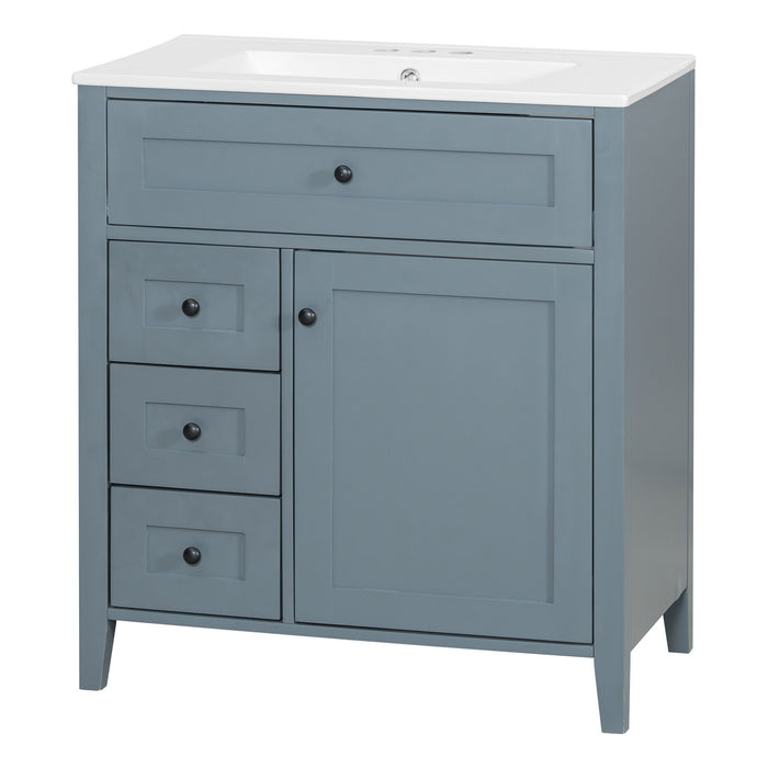 Bathroom Vanity With Sink, 3 Drawers And Adjustable Shelf, Freestanding Storage Unit