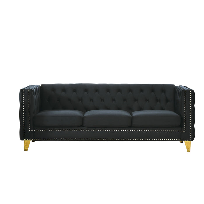 Modern Sofa With Button Tufting, Upholstered Couch For Living Room