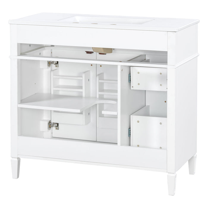 Bathroom Vanity With Sink, 3 Drawers & 2 Soft-Close Doors