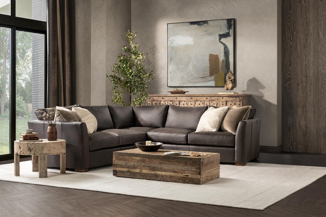Bryson - Top Grain Leather 3 Piece Sectional - Lush-Chocolate