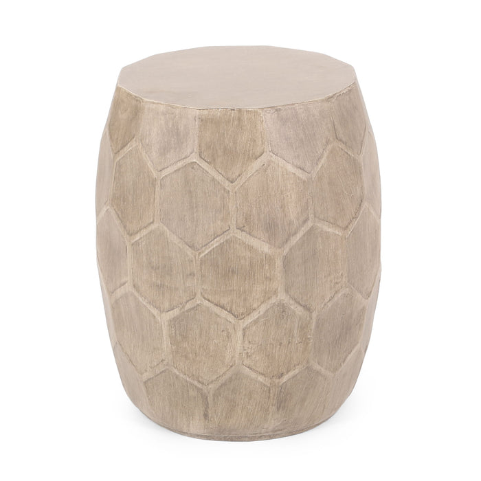 Outdoor Lightweight Concrete Side Table - Natural
