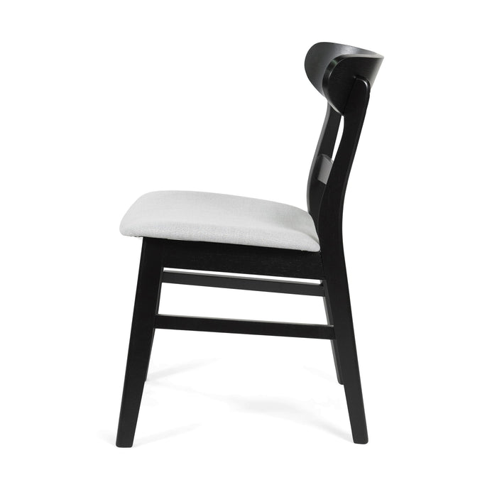 5 Piece Dining Set With 1 Table And 4 Upholstered Chairs - Black / Light Gray