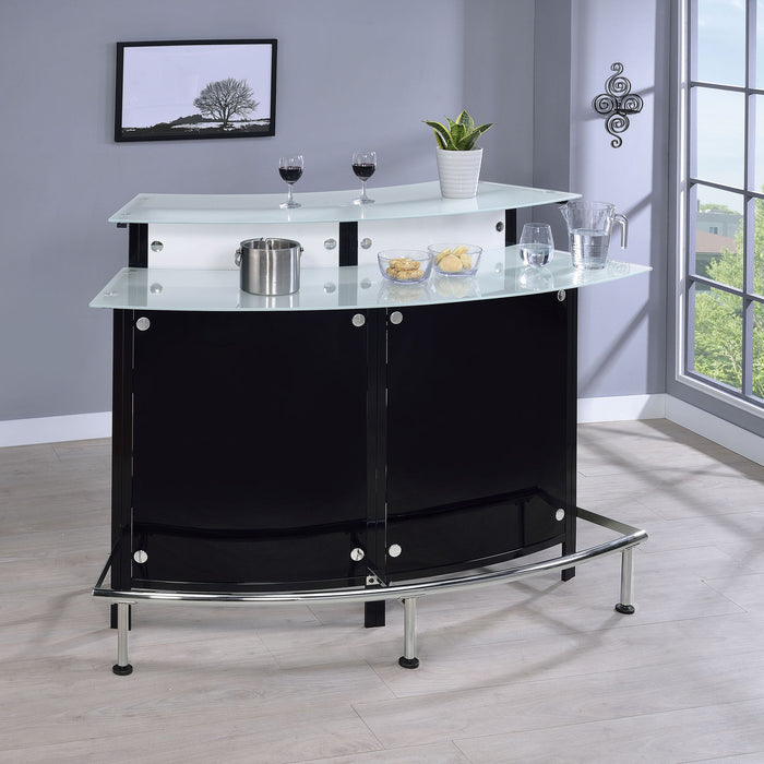 Keystone - Home Bar With Stemware & Wine Storage - Black