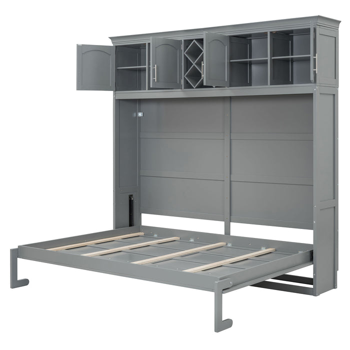 Murphy Wall Bed With Top Cabinets & Wine Rack