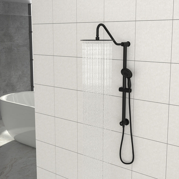 Shower System With 5 Function Rain Hand Shower And Slide Bar Combo