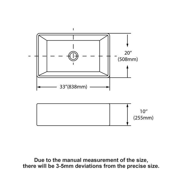 Elegant Farmhouse Apron Front Ceramic Single Bowl, Kitchen Basin