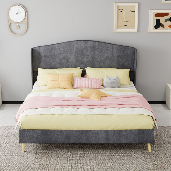 Upholstered Bed, Tufted Headboard, Comfortable Sleep
