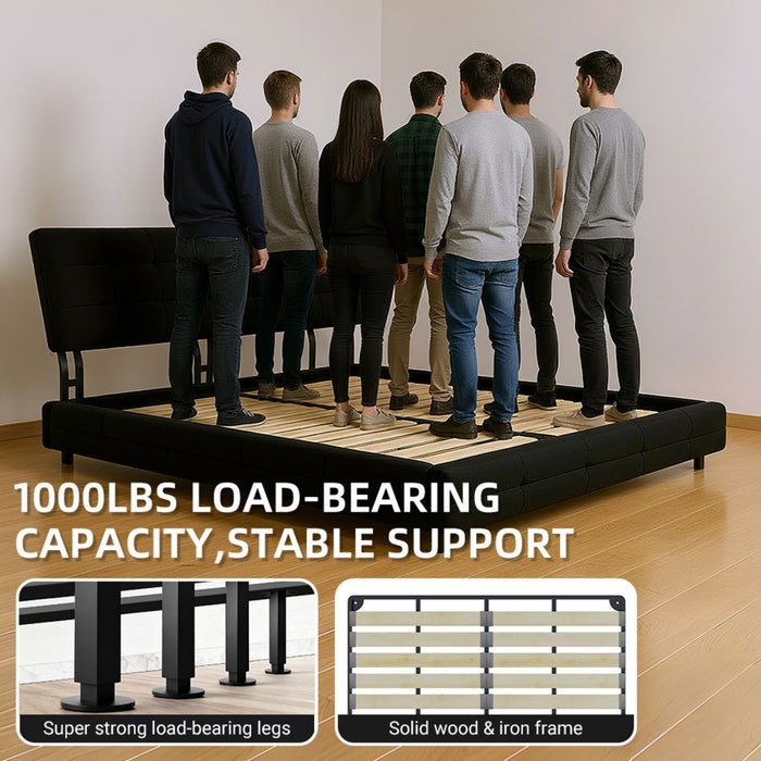 Tufted Headboard With Extra-Large Ultra-Soft Cloud Pillow Design