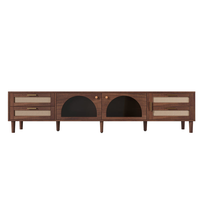 TV Stand With App-Controlled LED Lights, 2 Drawers & Door Storage