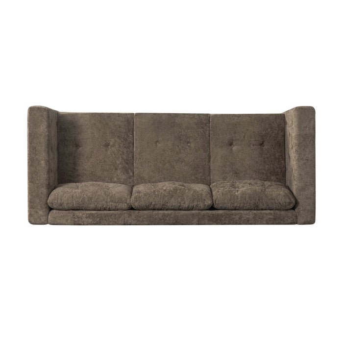 3 Seater Sofa With Square Arms, Tufted Pillow Back For Living Room