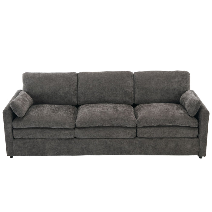 Cozy Upholstered 3 Seater Sofa With Double Cushion