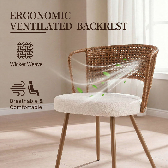 Farmhouse Style Wicker Dining Chair