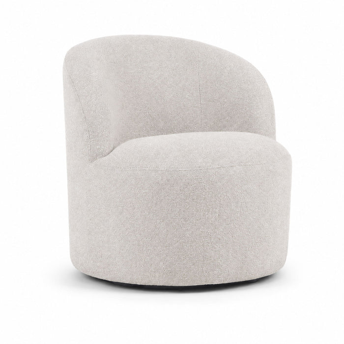 Upholstered Barrel Accent Chair For Living Room - White
