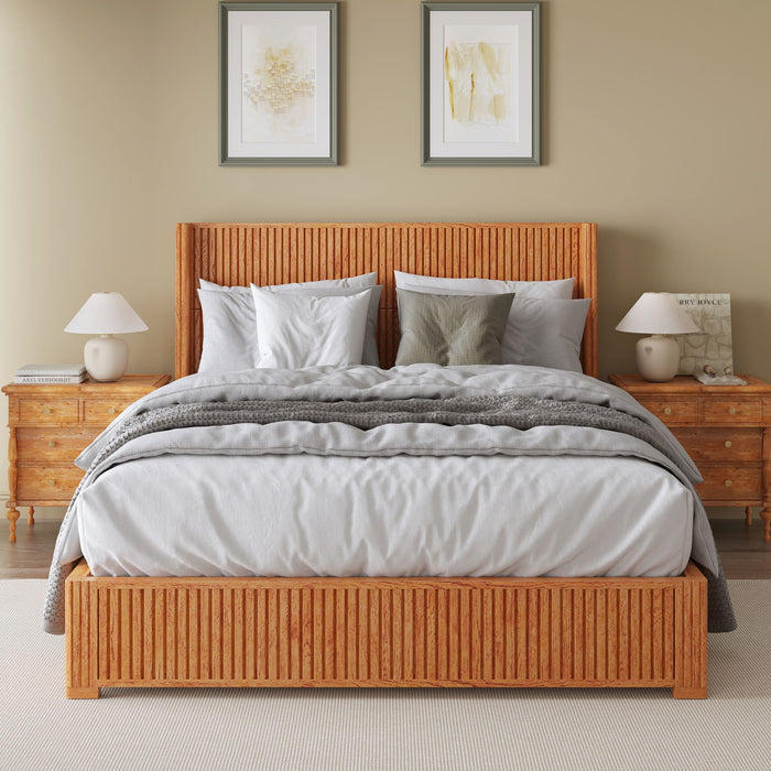Platform Bed Frame With Headboard, Floor Standing Design