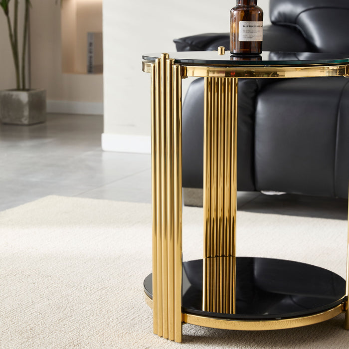 Round Table With Double Layer Storage