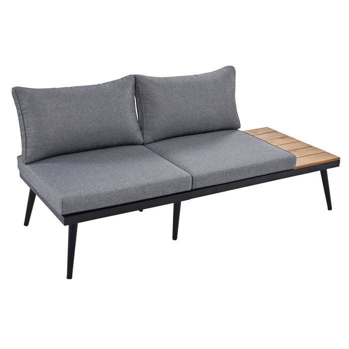 Modern Outdoor Sectional Sofa Set With Nesting Coffee Tables