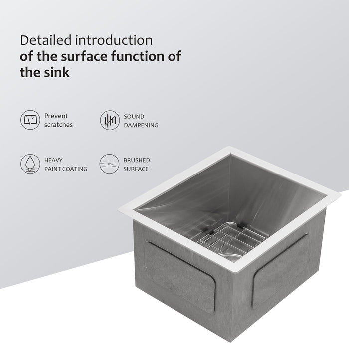 Modern Style Undermount Sink With Stainless Steel, Deep Single Bowl