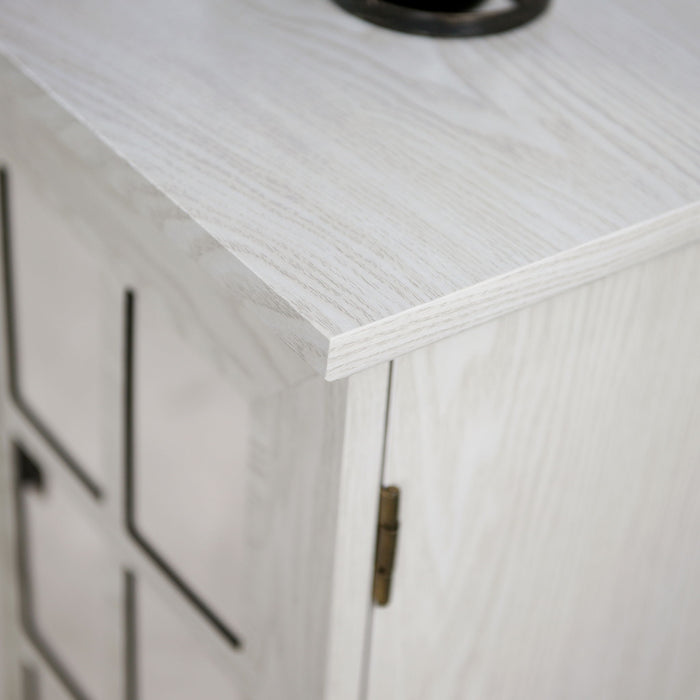 Storage Cabinet With 3 Mirrored Acrylic Doors, Adjustable Shelves