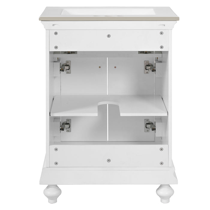 Modern Bathroom Vanity With Tip-Out Drawer And Soft-Close Hinges