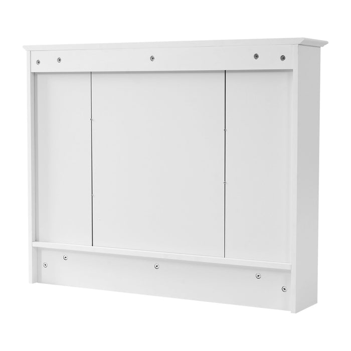 Modern Wall Mounted Mirror Cabinet With Adjustable Shelf, Soft Close Door, And Towel Bar