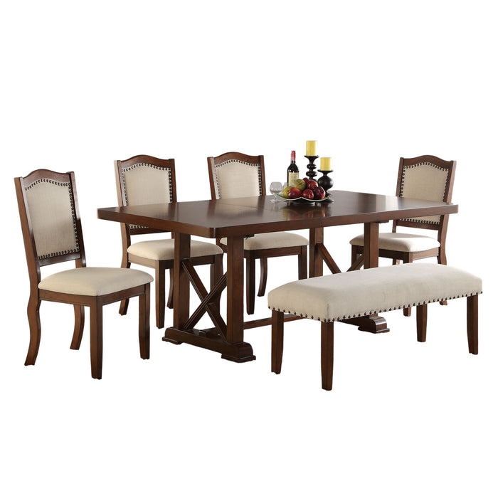Dining Table With Leaf And Unique X Design Base - Cherry