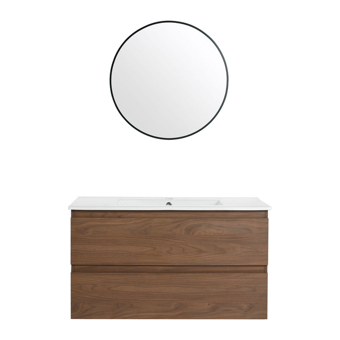 Wall Mounted Bathroom Vanity & Sink, 2 Soft Close Drawers