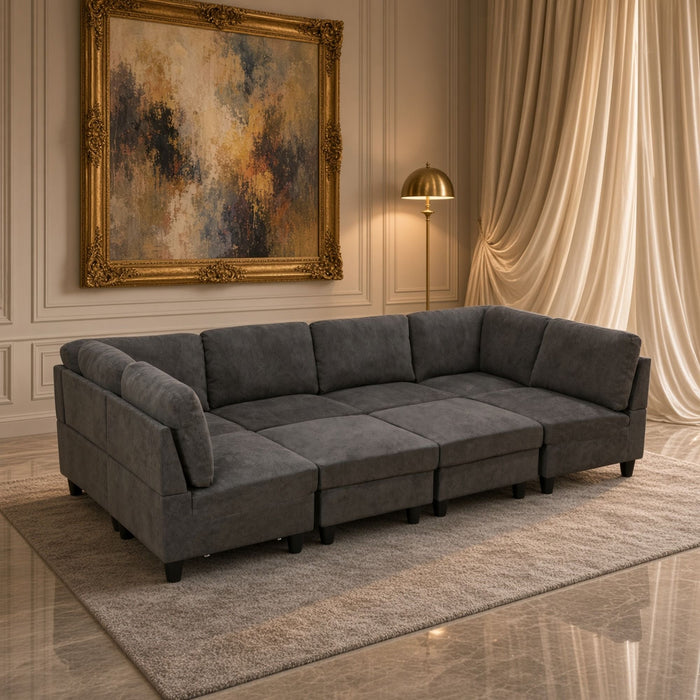 8 Piece Modular U - Shape Sectional Sofa