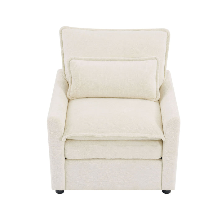Modern Single Seat Accent Chair With Side Storage Pockets
