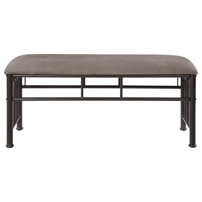 Upholstered Bench - Brown / Dark Bronze