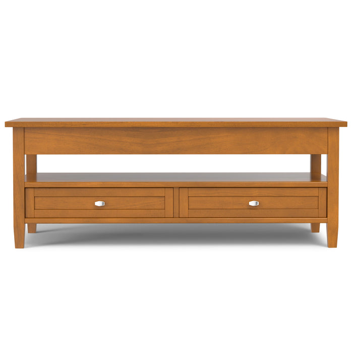 Warm Shaker - Lift Top Coffee Table With Hidden Storage And Lift Top Functionality - Brown