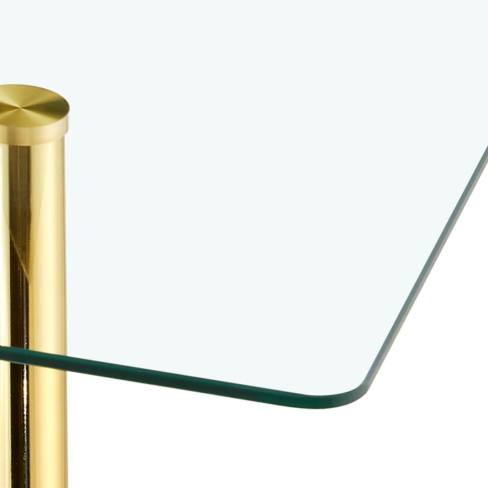 Rectangular Design Dining Table - Gold